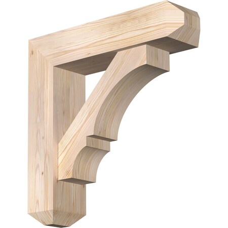 Ekena Millwork Balboa Craftsman Smooth Bracket w/ Offset Brace, Douglas Fir, 7 1/2"W x 30"D x 30"H BKT0806X30X30BOA04SDF